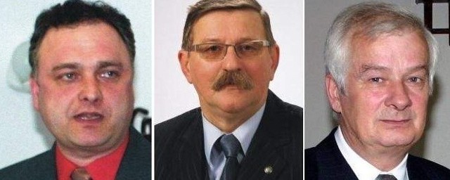 Kandydaci do walki o fotel burmistrza Niska: Adam Madej, Eugeniusz Trzuskot, Julian Ozimek.