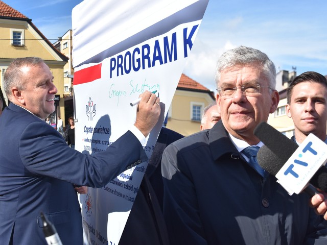 Kampania wyborcza w Rybniku: Grzegorz Schetyna i marszałek Stanisław Karczewski