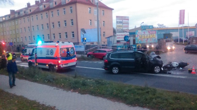 Nysa. Wypadek na ulicy Grodkowskiej.