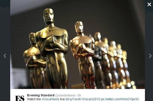 Ogłoszono nominacje do Oscarów 2015 (fot. screen z Twitter.com)