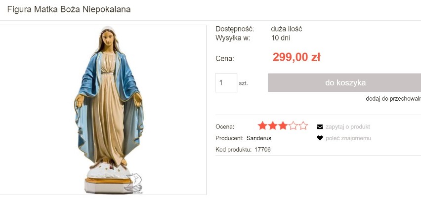 Figurka matki boskiej za 300 zł...