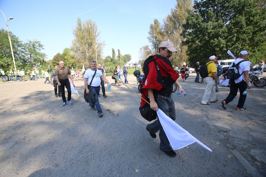 Demonstracja górników w Sosnowcu i Katowicach