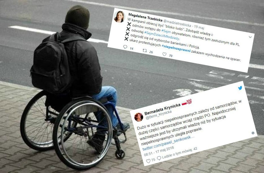 Protest niepełnosprawnych - Twitter wrze od komentarzy. Internauci są podzieleni. Protest wyznacza linię podziału politycznego? 