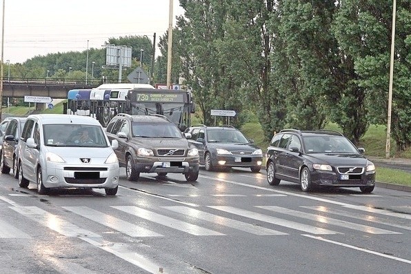 Korki na ul. Struga w Szczecinie.