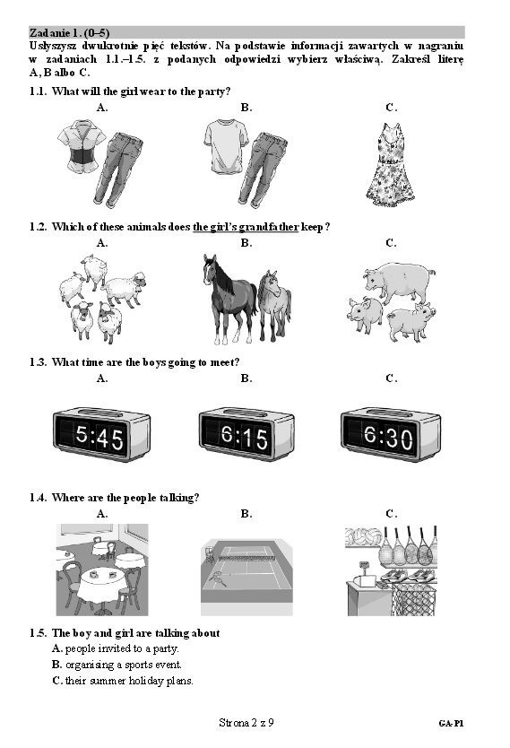 EGZAMIN GIMNAZJALNY 2015. Język angielski, poziom podstawowy [PYTANIA, ODPOWIEDZI]