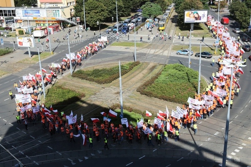 Protest leśników w Szczecinie