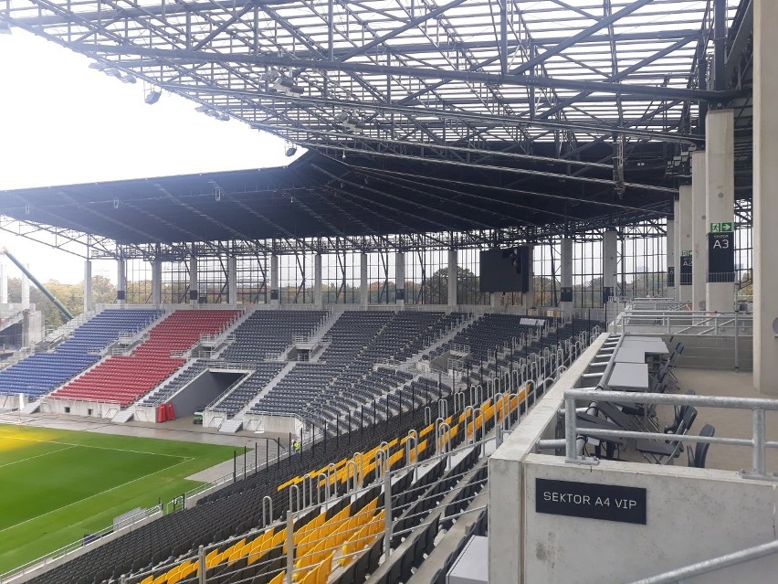 Stadion Pogoni - stan prac na 18 października 2021.