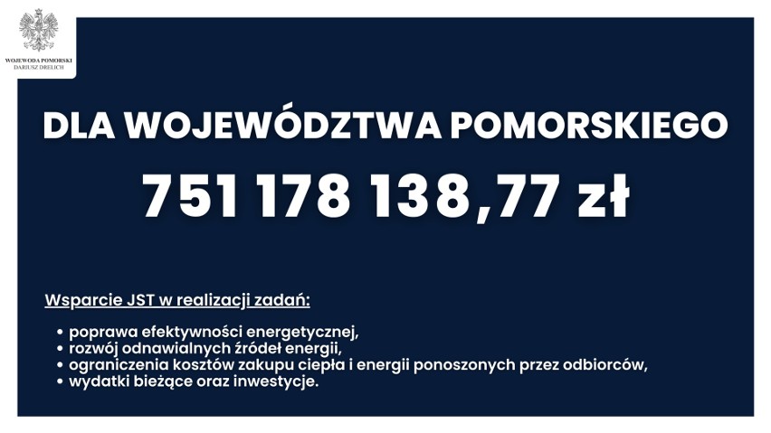 Wsparcie dla samorządów. Woj. pomorskie otrzyma od rządu ponad 700 mln złotych. Wojewoda pomorski Dariusz Derlich na konferencji prasowej