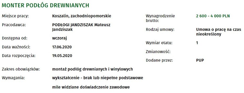 40 ofert pracy w Koszalinie i okolicach. Sprawdź zarobki, warunki! 