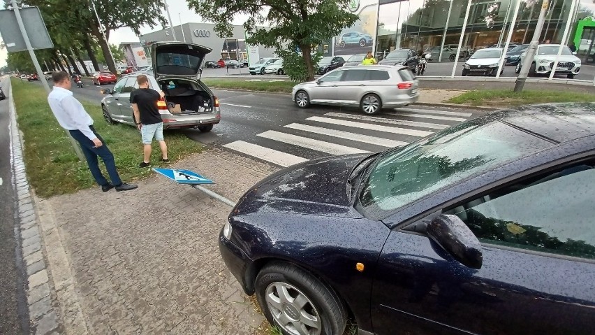 Wypadek na al. Brucknera we Wrocławiu 16.08.2021