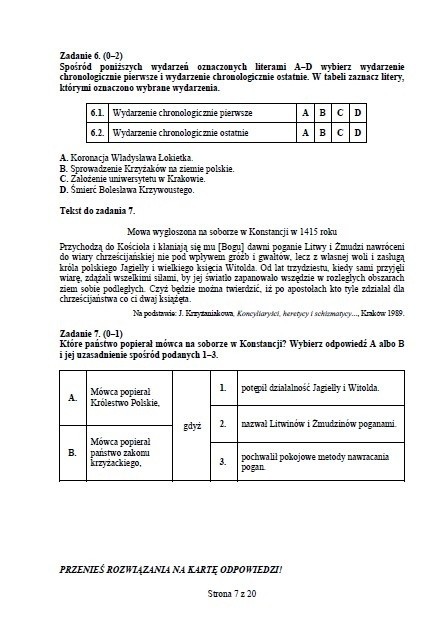 Egzamin gimnazjalny 2014: Symbole religijne i rozbiory POLSKI, WOS, HISTORIA [PYTANIA + ODPOWIEDZI]