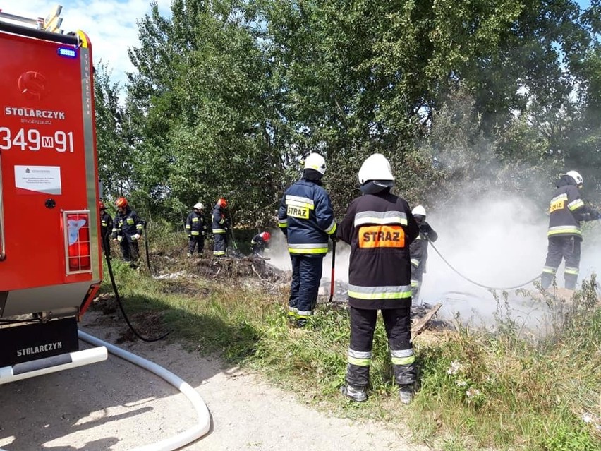 Pożar między Janochami a Suskiem Nowym