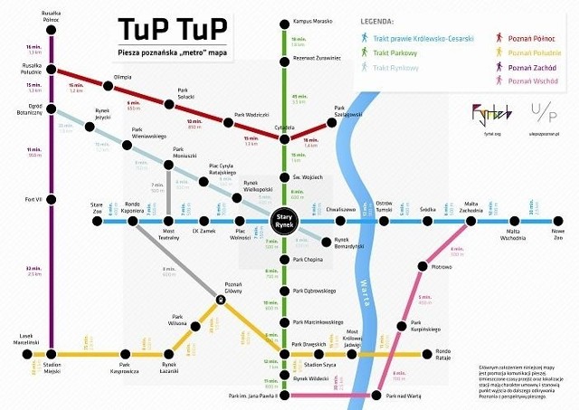 Mapa TuP TuP: Piesza "metro" mapa powstała w Poznaniu - pierwsza w Polsce