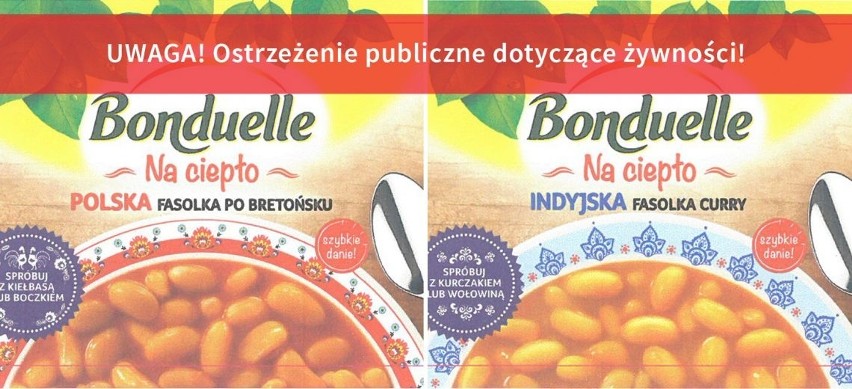 Produkty w puszkach wycofane - niebezpieczeństwo dla zdrowia. Ostrzeżenie GIS dot. fasolki firmy Bonduelle