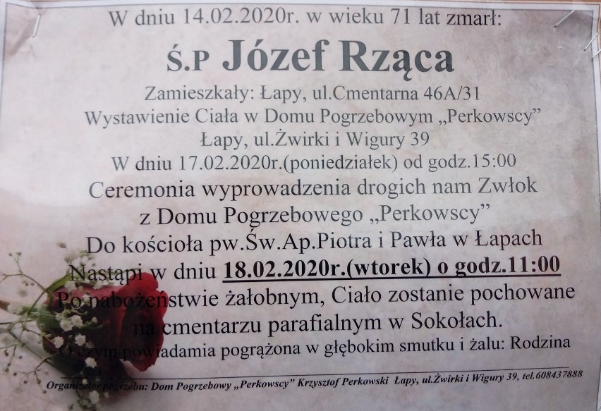 Łapy. Nie żyje Józef Rząca, wieloletni przewodniczący "Solidarności" w Cukrowni Łapy i były radny gminy Łapy 