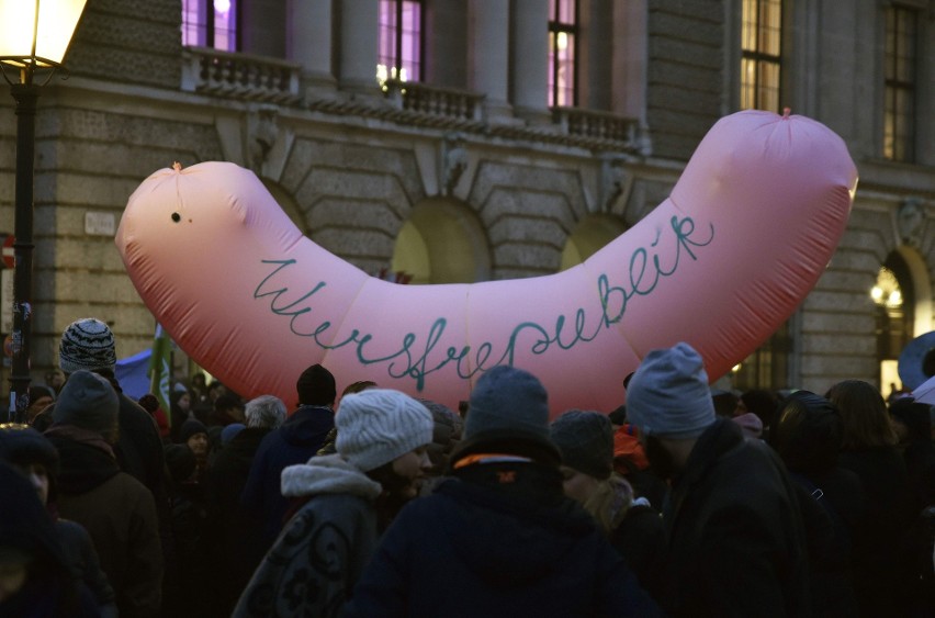 Protest przeciwko rządowi w Wiedniu