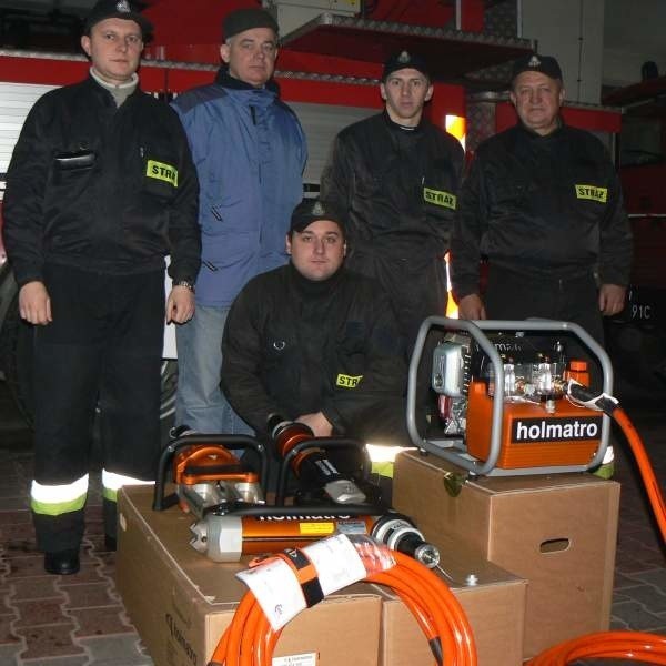 Po odbiór sprzętu i na szkolenie przyjechali: Norbert Wojciechowski, Henryk Dziurski, Szczepan Furmanek, Grzegorz Wójcik i Henryk Rzadkowski