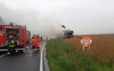 Poważny wypadek w Straduni. Płonie ciężarówka