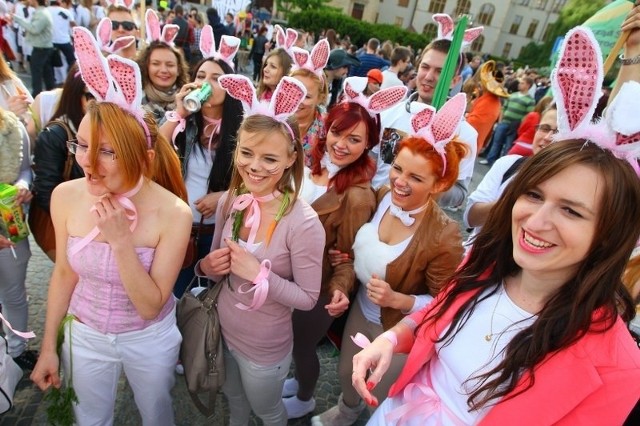 Marsz studentów na rozpoczęcie Juwenaliów w Poznaniu.