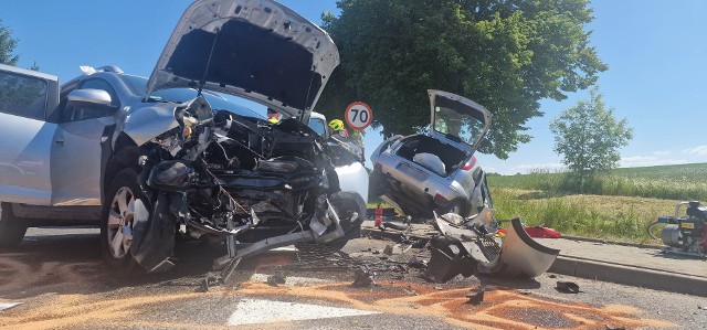 Wypadek na drodze krajowej nr 11 w okolicach Borkowic - Dobrzycy