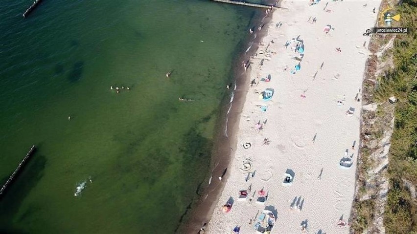 Sztuczna plaża z lotu ptaka