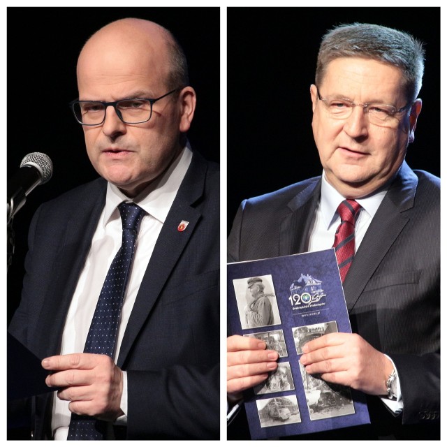 Maciej Glamowski, prezydent Grudziądza oraz Tomasz Pasikowski, nominowany na nowego prezesa Wodociągów w Grudziądzu