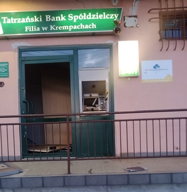 Bankomat wysadzony w Krempachach