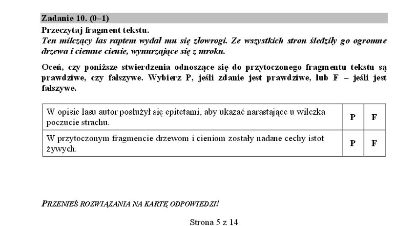 Próbny sprawdzian szóstoklasisty 2014 - języki polski,...