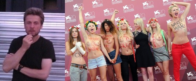 Wiktor Swiatski (na zdjęciu z lewej) stworzył i kontrolował ruch Femen