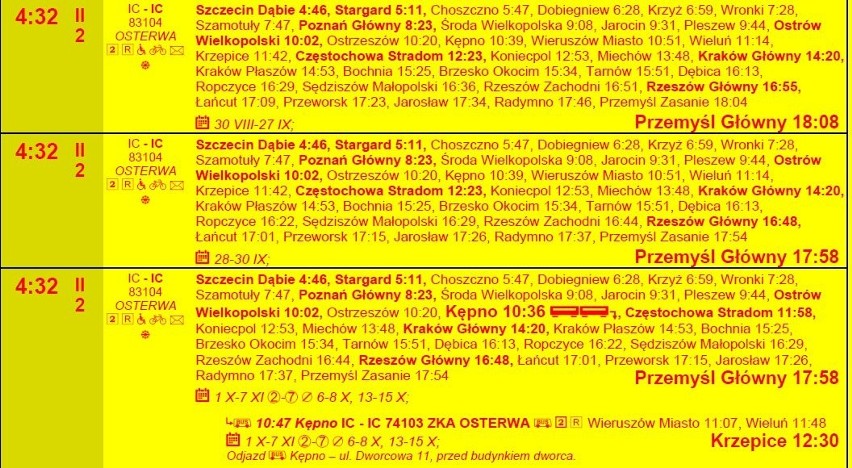 Nowy rozkład jazdy PKP od 30.08.2020. Co się zmieniło? Plakatowy rozkład jazdy - Szczecin Główny