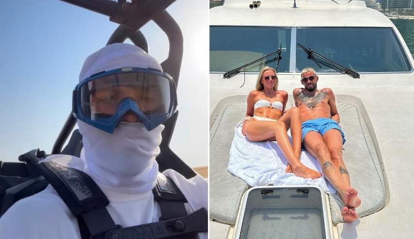 Kristoffer Velde z Lecha Poznań na wakacjach w Dubaju. Próbuje niebezpiecznych sportów wodnych. Wypoczywa ze swoją piękną partnerką