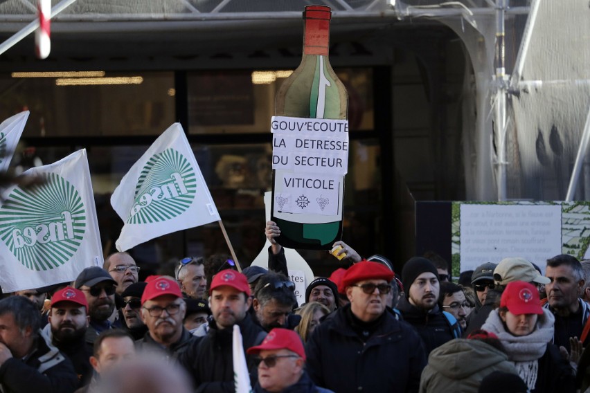 Protest winiarzy we Francji.