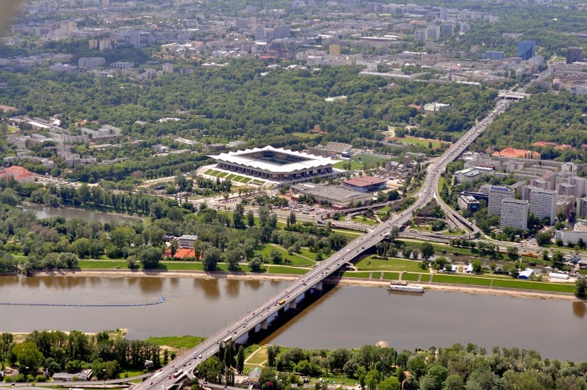 Stadion Legii Warszawa z lotu ptaka