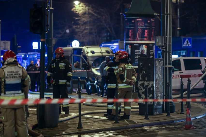 Pożar w Filharmonii Krakowskiej. Policja wyjaśnia przyczyny, na miejscu działają technicy