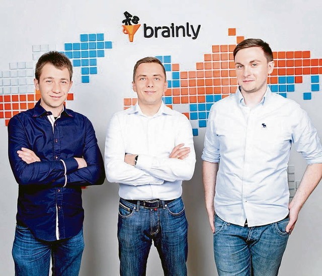 Założyciele krakowskiego startupu Brainly (od lewej): Tomasz Kraus, Łukasz Haluch i Michał Borkowski