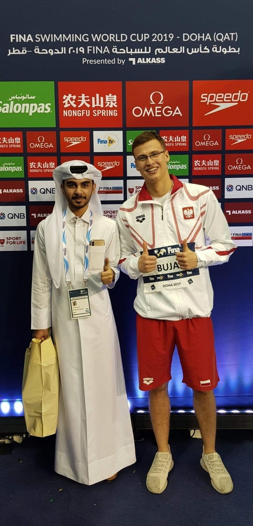 Pływak z Kielc Dominik Bujak trzy razy w finale Pucharu Świata w katarskim Doha [ZDJĘCIA]