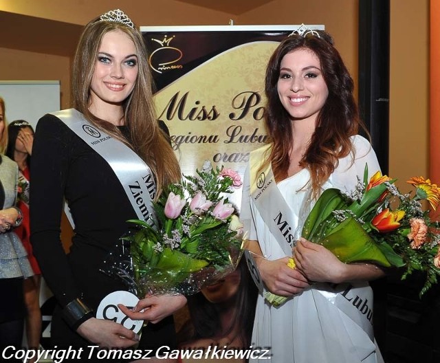 Miss Nastolatek Ziemi Lubuskiej Kinga Rajman (z lewej) i Miss Ziemi Lubuskiej 2014 Monika Brzyśkiewicz.
