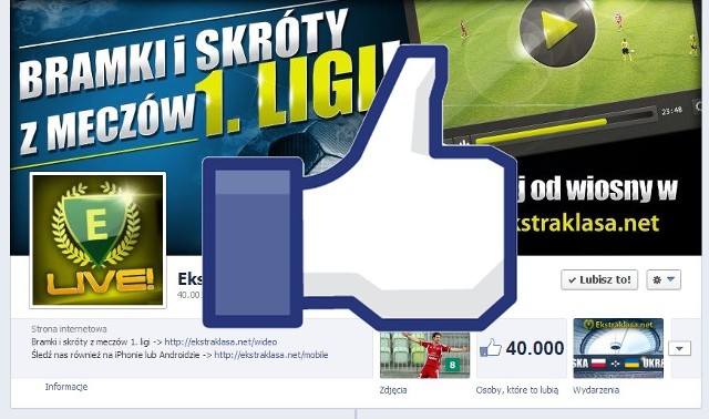 Ekstraklasa.net ma 40.000 fanów na Facebooku!