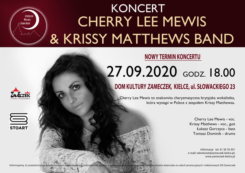Koncert Cherry Lee Mewis & Krissy Matthews Band w Zameczku 27 września