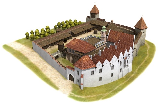 Tak wielicki Zamek Żupny wyglądał I połowie XVII stulecia...
