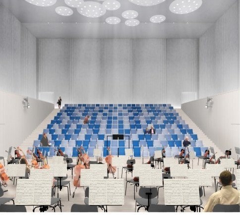 Projekt sali koncertowej szkoły muzycznej w Rybniku ma...