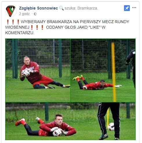 Post na Facebooku Zagłębia Sosnowiec.