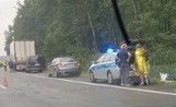 Wypadek w Katowicach na DK 86 ZDJĘCIA 3 osoby ranne po tym, jak samochód osobowy zderzył się z TIRem