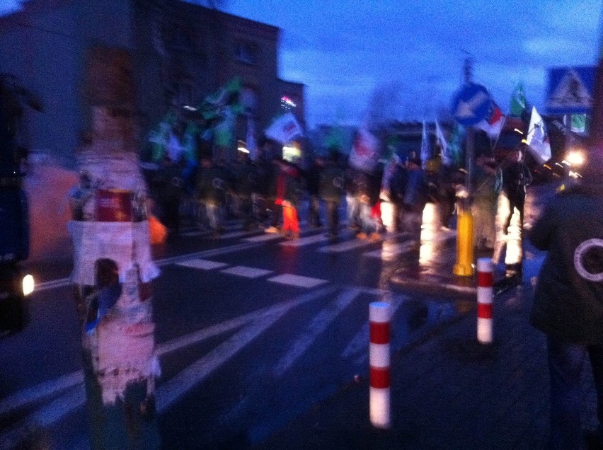 Blokada drogi w Brzeszczach