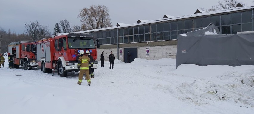 Pod naporem śniegu i lodu zawaliły się namioty galerii kultowych samochodów w Korczynie [ZDJĘCIA]