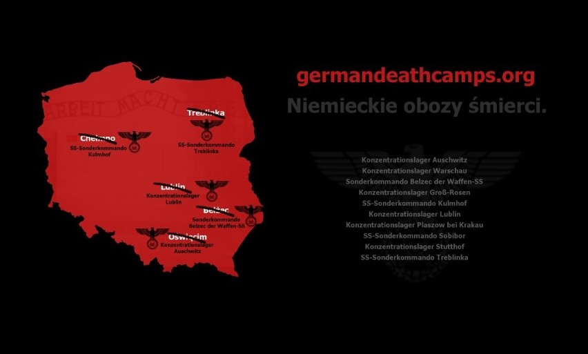 Grafiki wykorzystywane podczas akcji „#GermanDeathCamps”