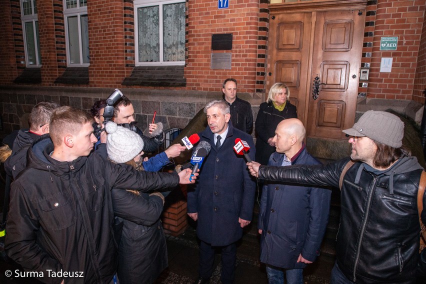 Briefing przed urzędem miejskim w Stargardzie