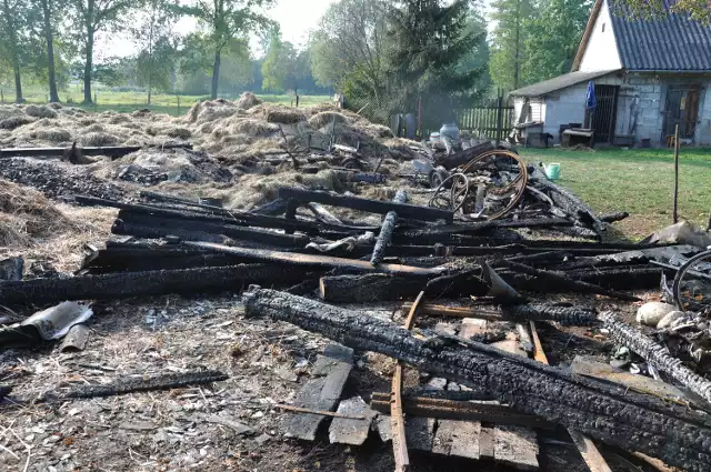 Pożar w Augustowie strawił stodołę