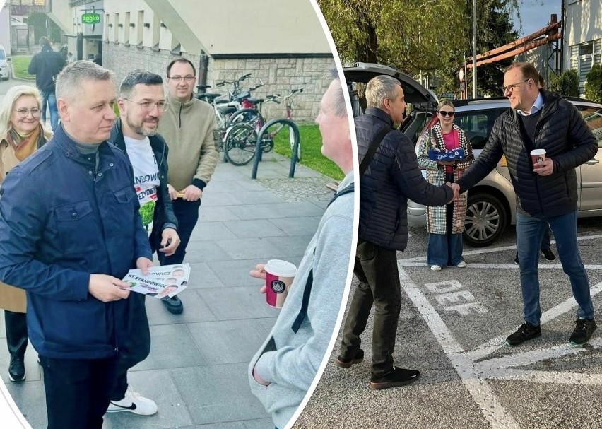 Na kolejnych slajdach fotograficzna relacja z obecności obu...