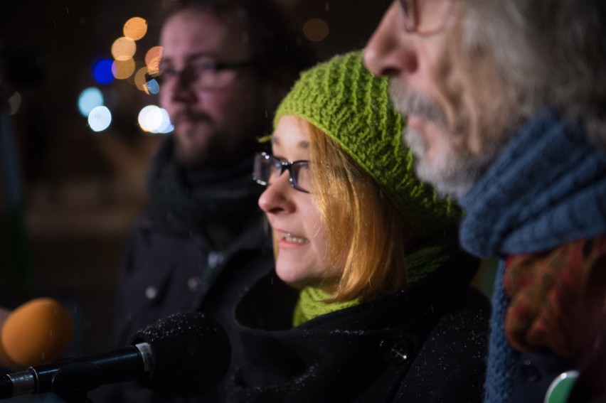 Protest przeciw odstrzałowi dzików pod Sejmem (9/01/2019)